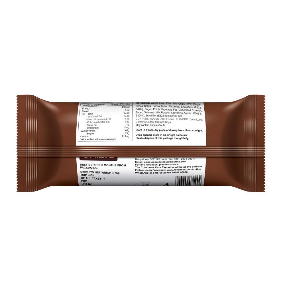 UNIBIC Choco Chip Tiffin Pack (810 g, Pack of 12)