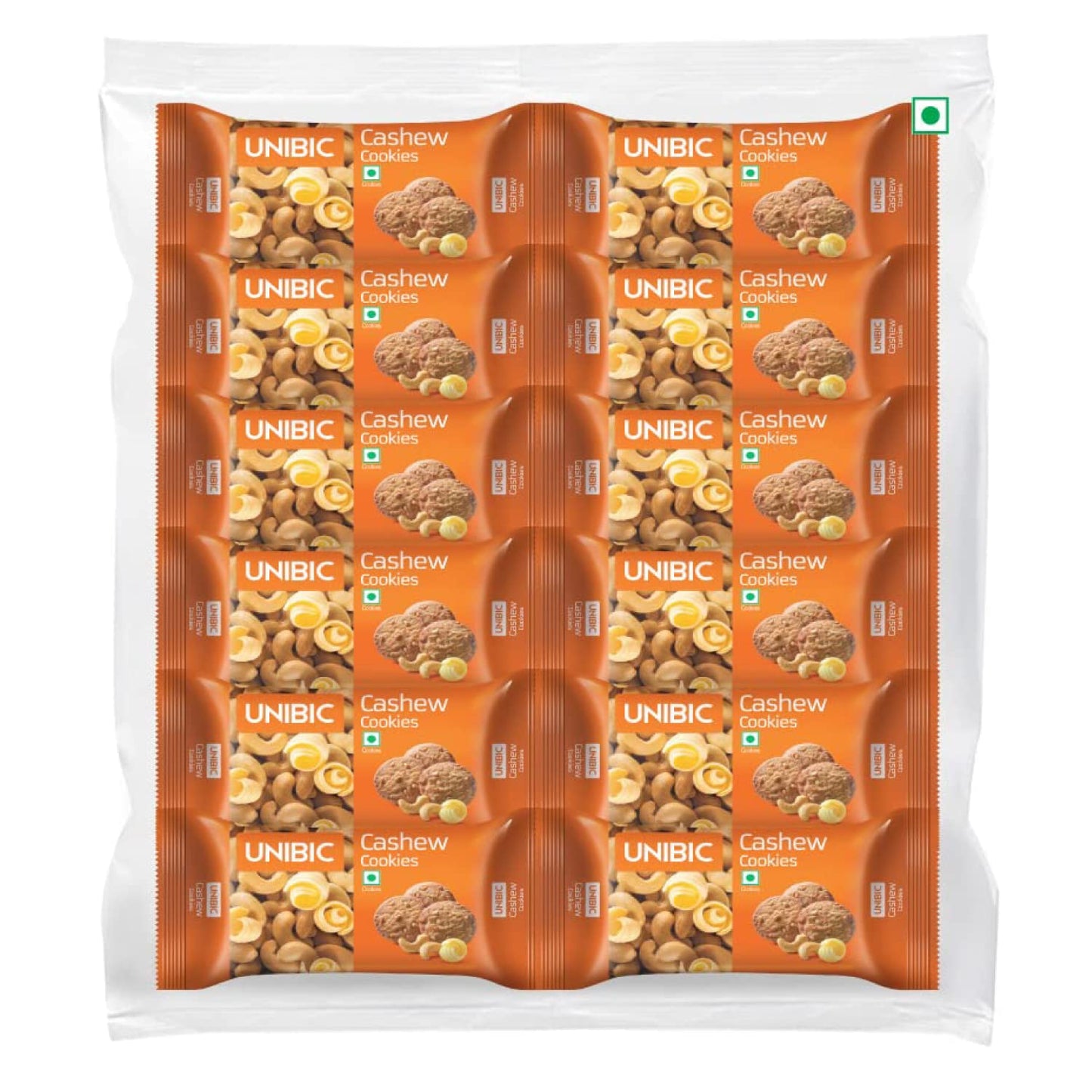 UNIBIC Cashew Cookies Tiffin Pack (810g, Pack of 12)