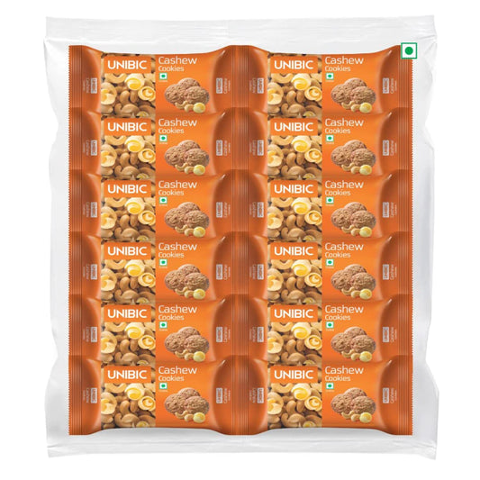 UNIBIC Cashew Cookies Tiffin Pack (810g, Pack of 12)