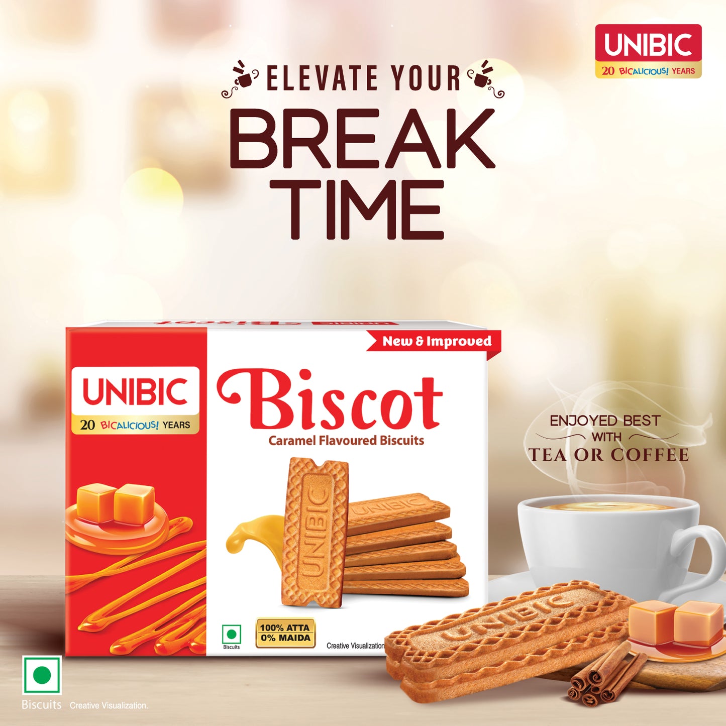 Unibic Biscot - Caramel and Cinnamon Flavor, 250g