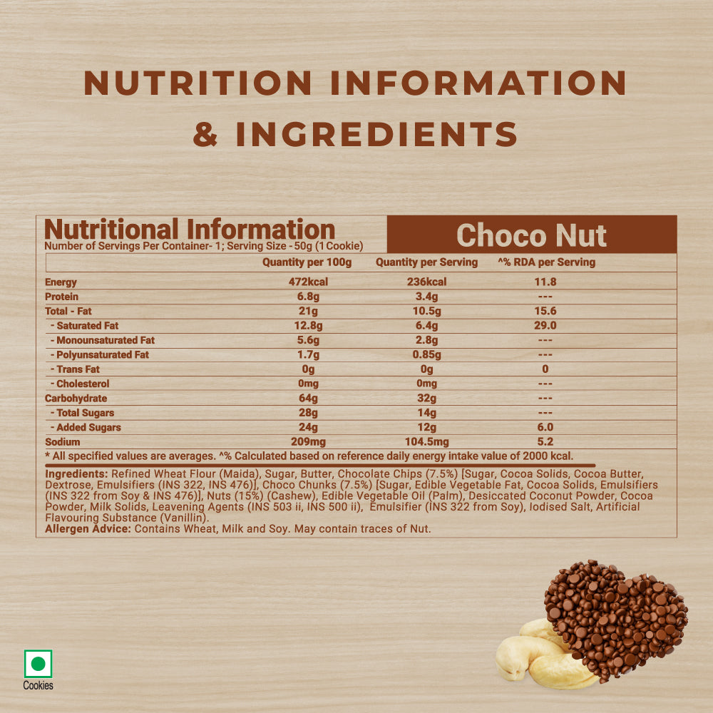 The Cookie Factorie - Choco Nut Cookies 300 gm, Pk of 6