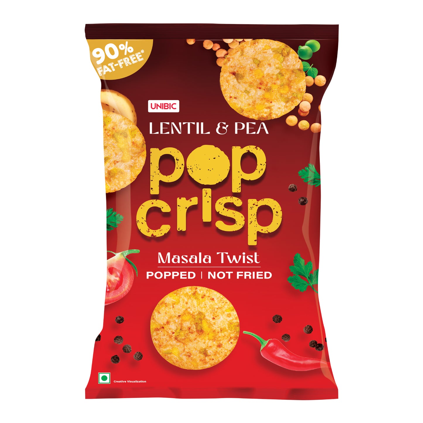 Unibic Lentil & Pea Pop Crisp (Masala Twist) 40g