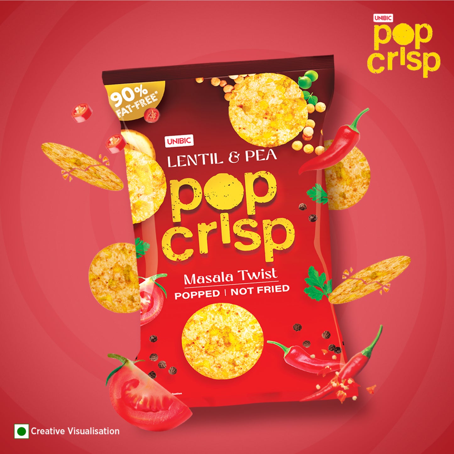 Unibic Lentil & Pea Pop Crisp (Masala Twist) 40g