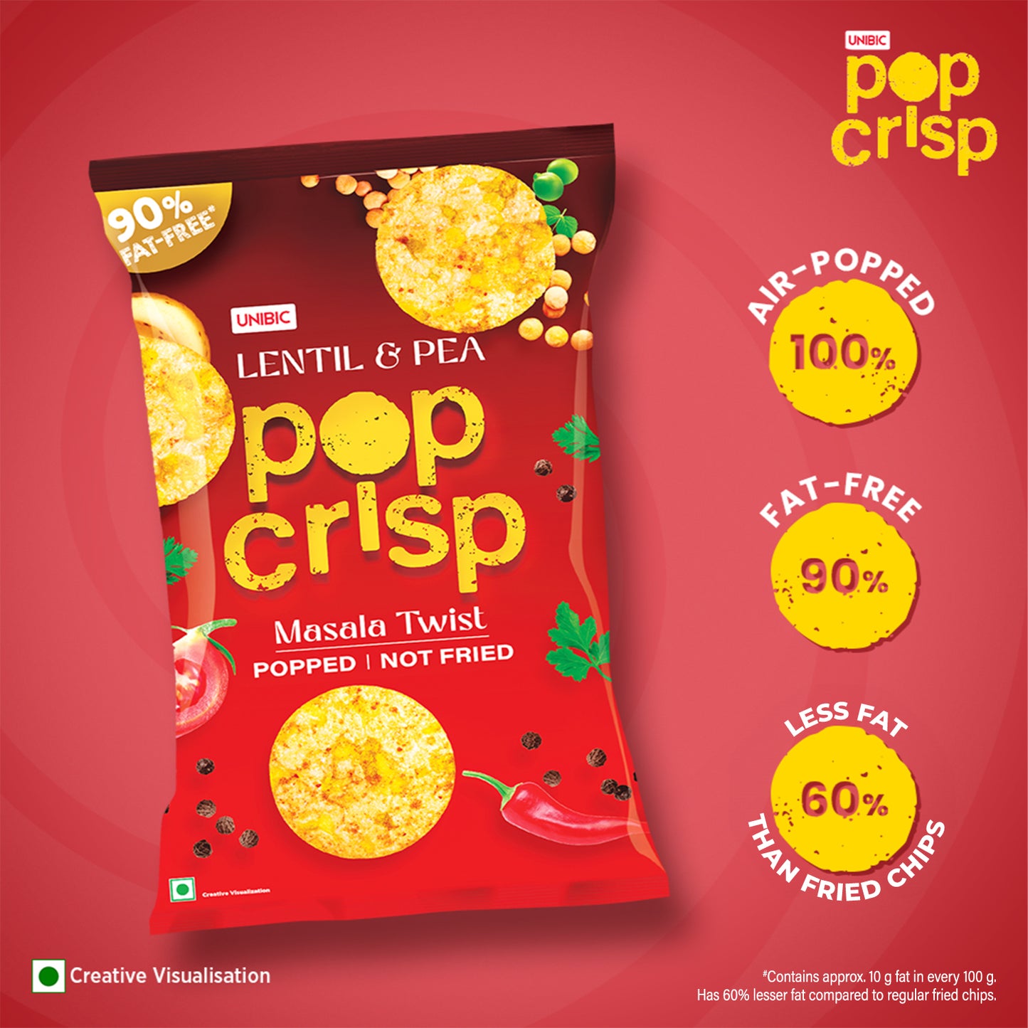 Unibic Lentil & Pea Pop Crisp (Masala Twist) 40g
