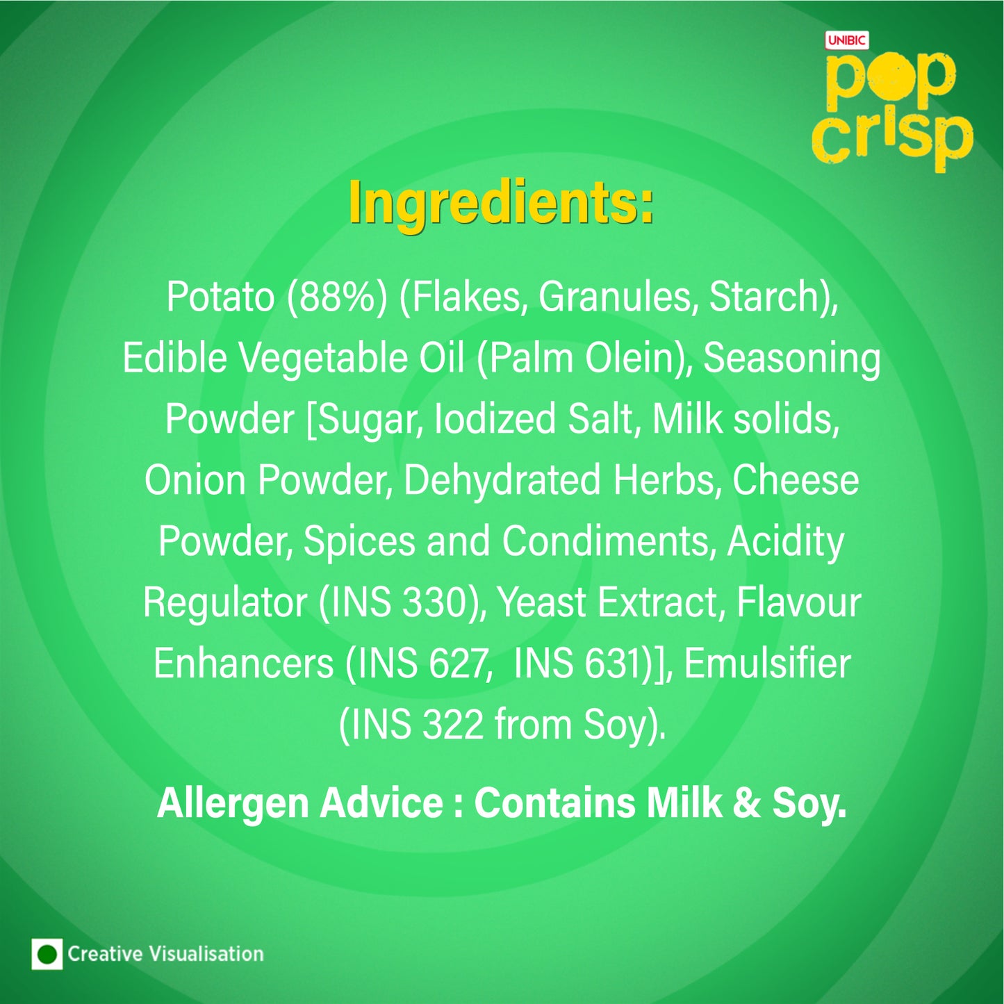Unibic Potato Pop Crips (Cream & Onion) 40g