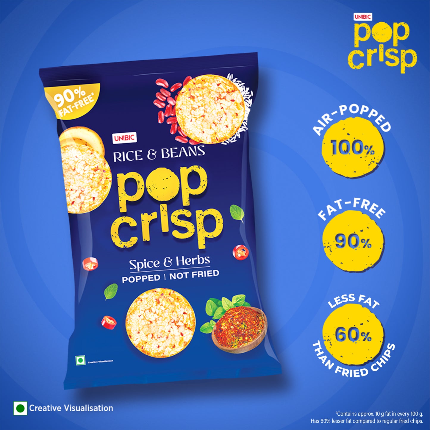 Unibic Rice & Bean Pop Crips (Herb) 40g