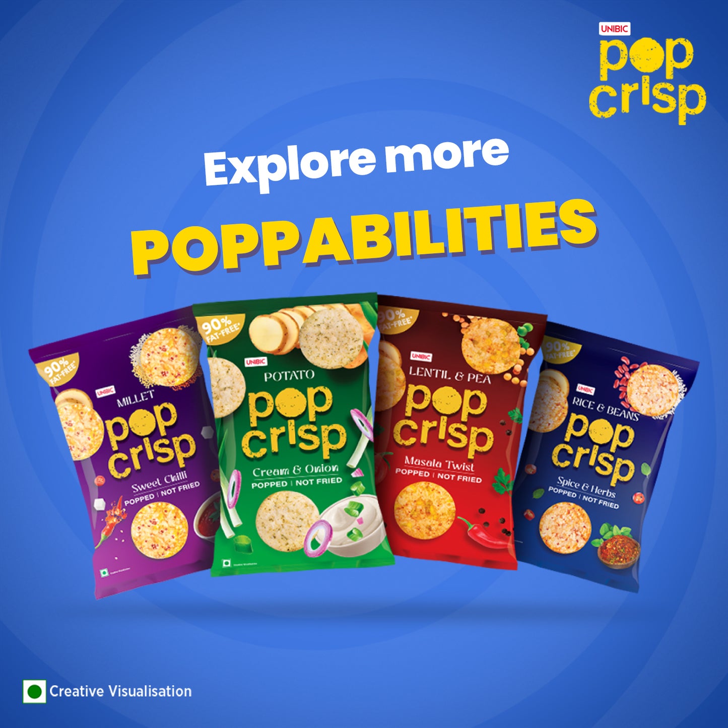 Unibic Rice & Bean Pop Crips (Herb) 40g