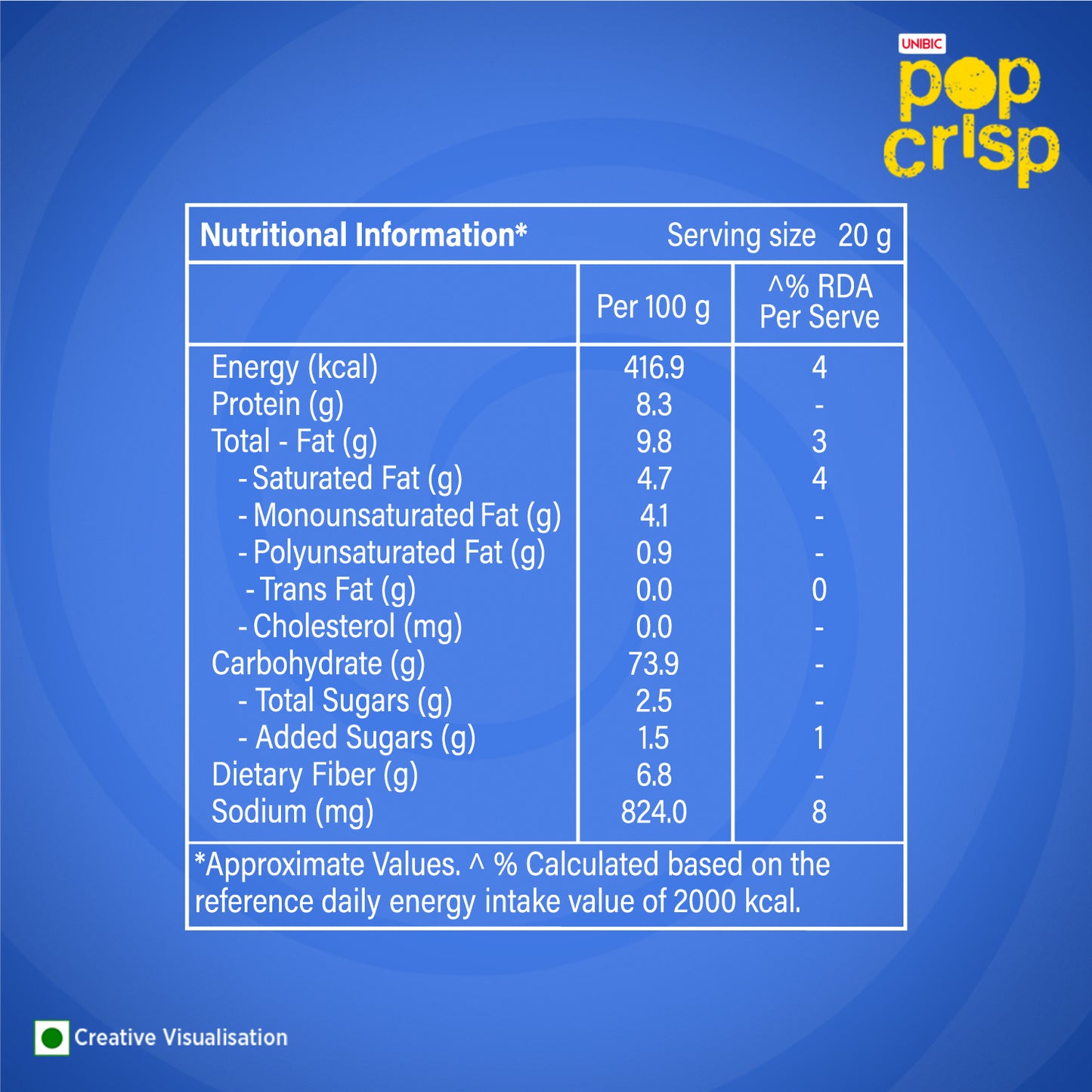 Unibic Rice & Bean Pop Crips (Herb) 40g