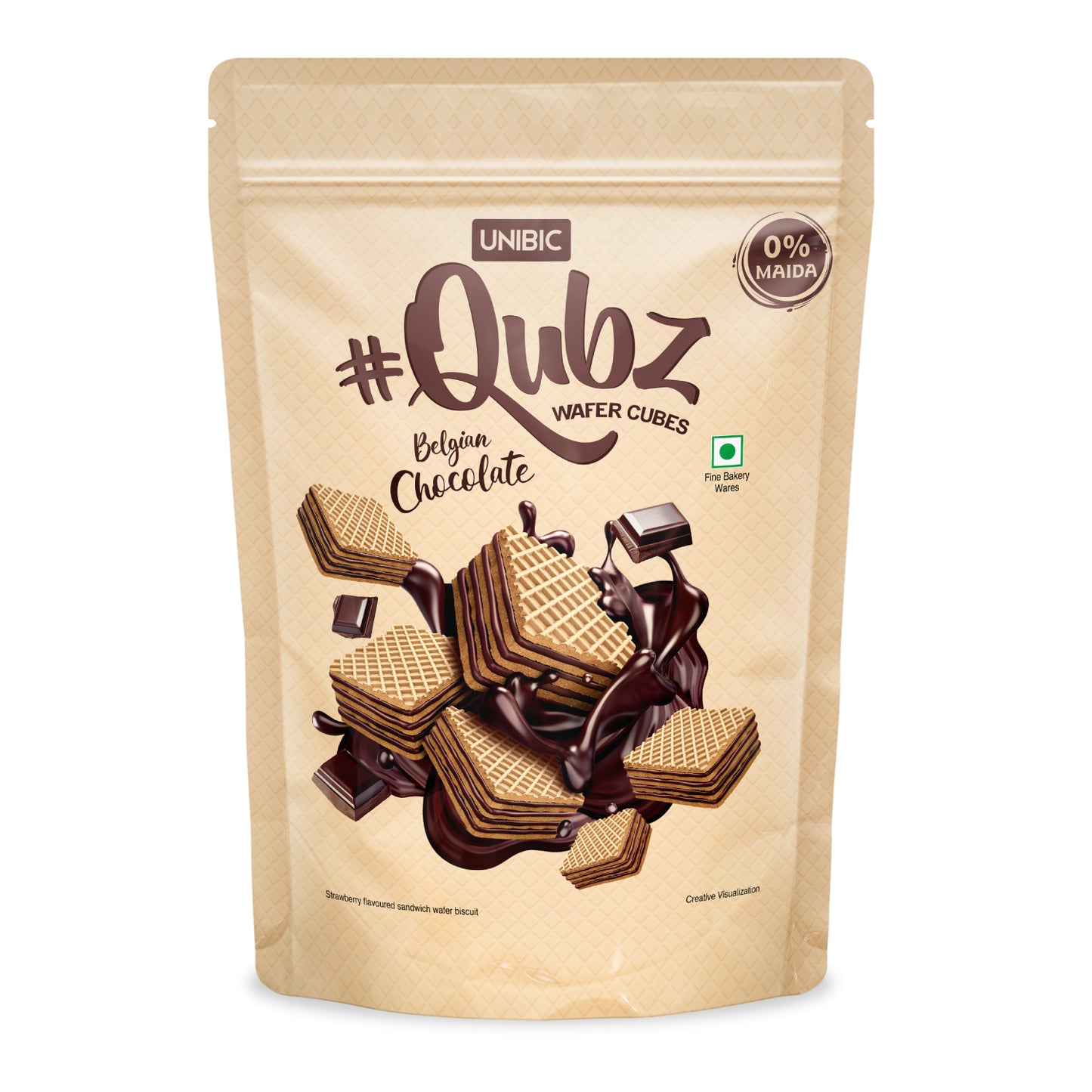 Unibic Qubz Belgian Chocolate Wafer 0% Maida 120g