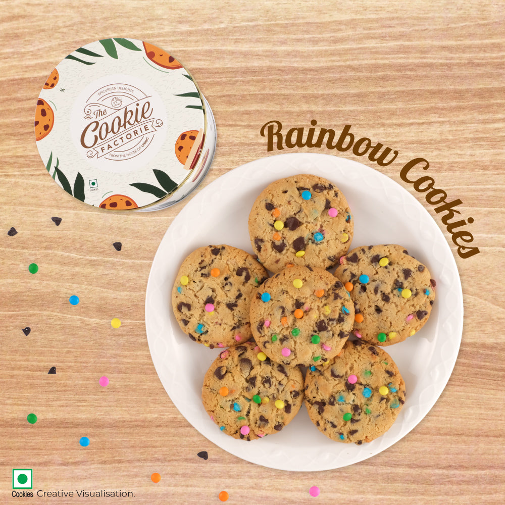 The Cookie Factorie - Rainbow Cookies 300 gm, Pk of 6