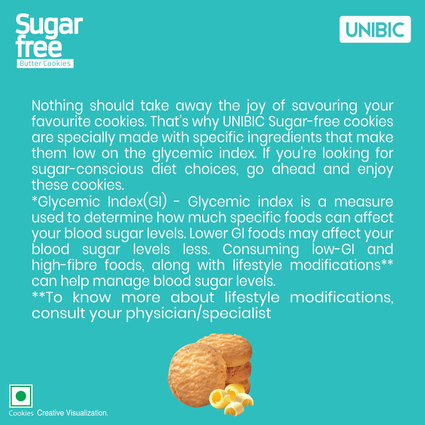 UNIBIC : Sugar Free Butter Cookies, 67.5g