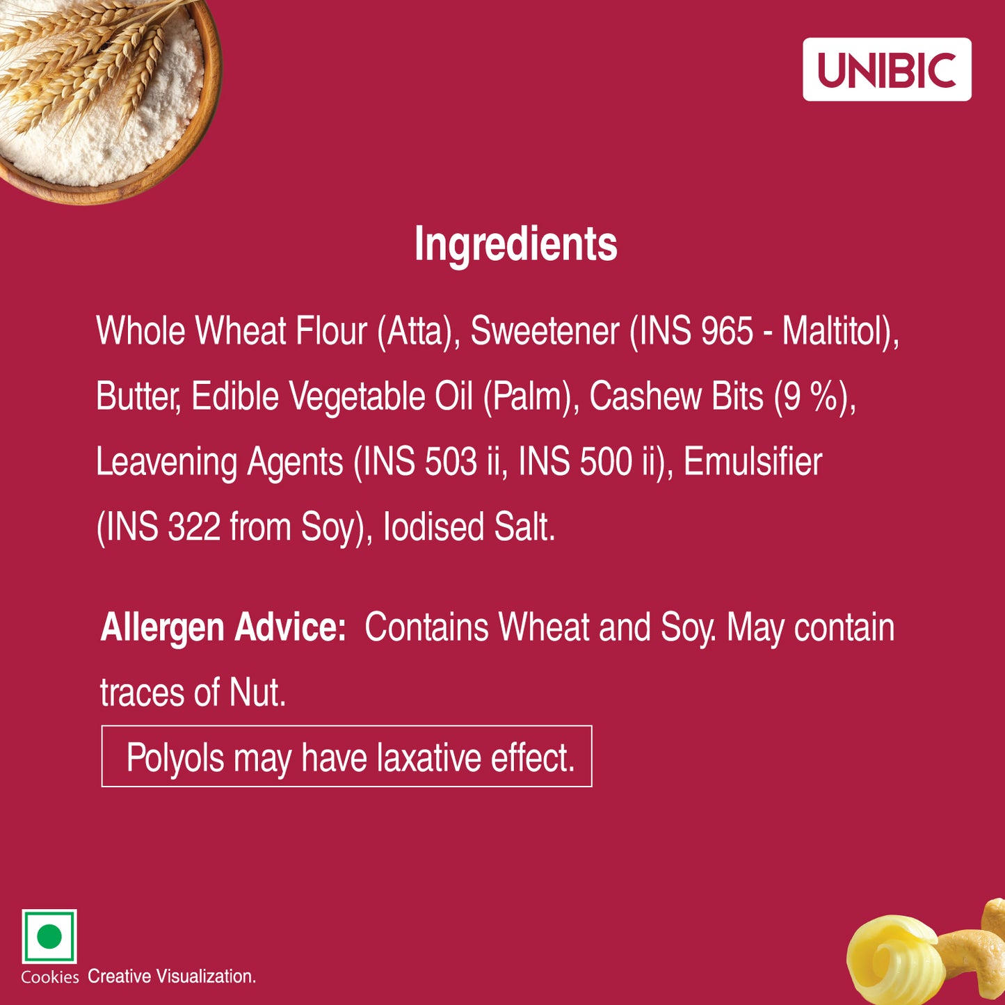 UNIBIC : Sugar Free Cashew Cookies, 67.5g