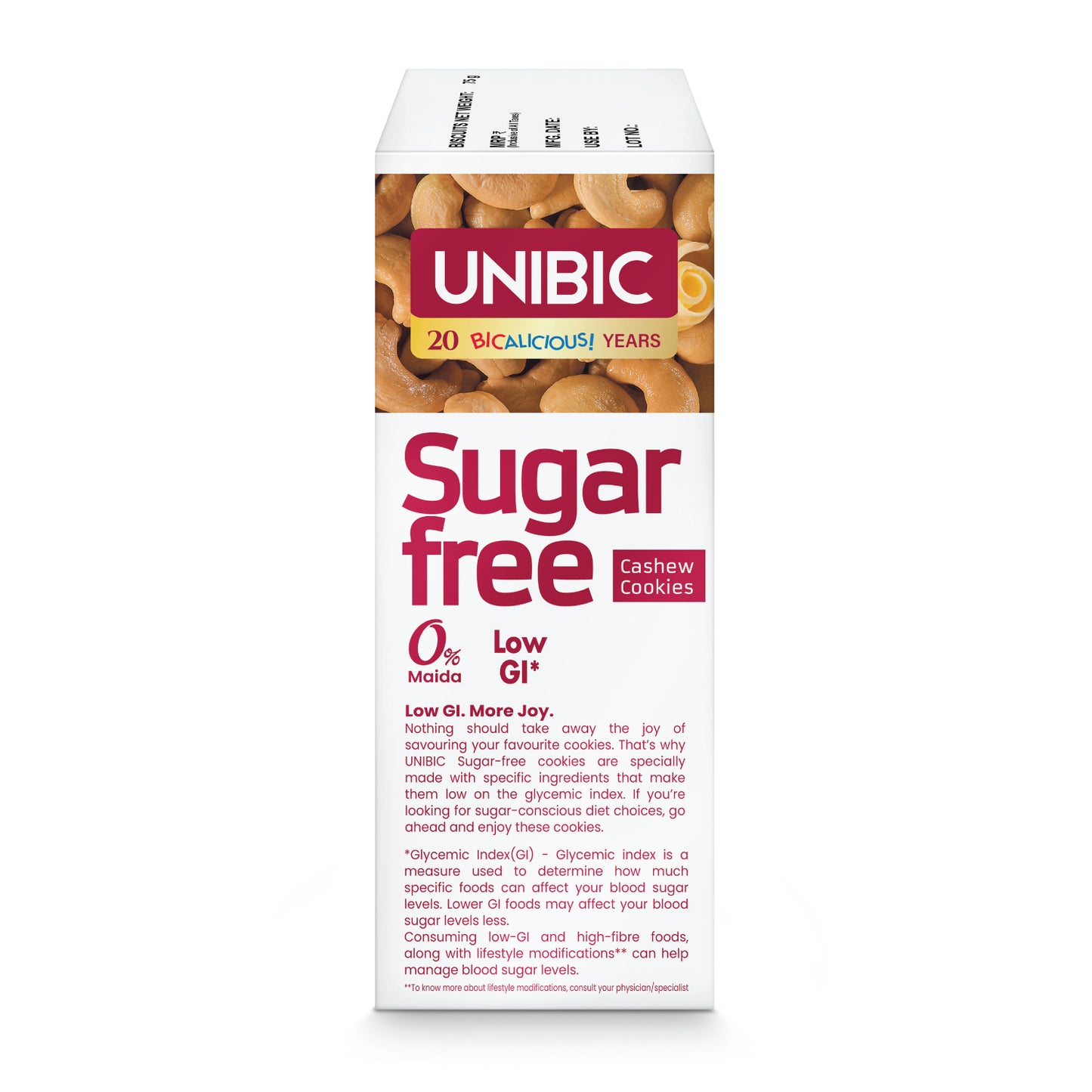 UNIBIC : Sugar Free Cashew Cookies, 67.5g