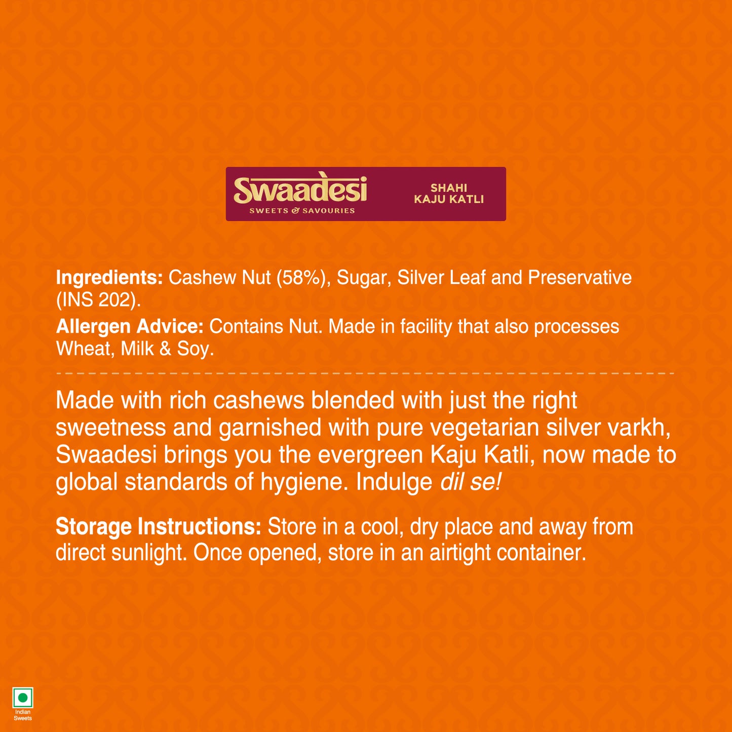 Swaadesi Shahi Kaju Katli - 240 grams