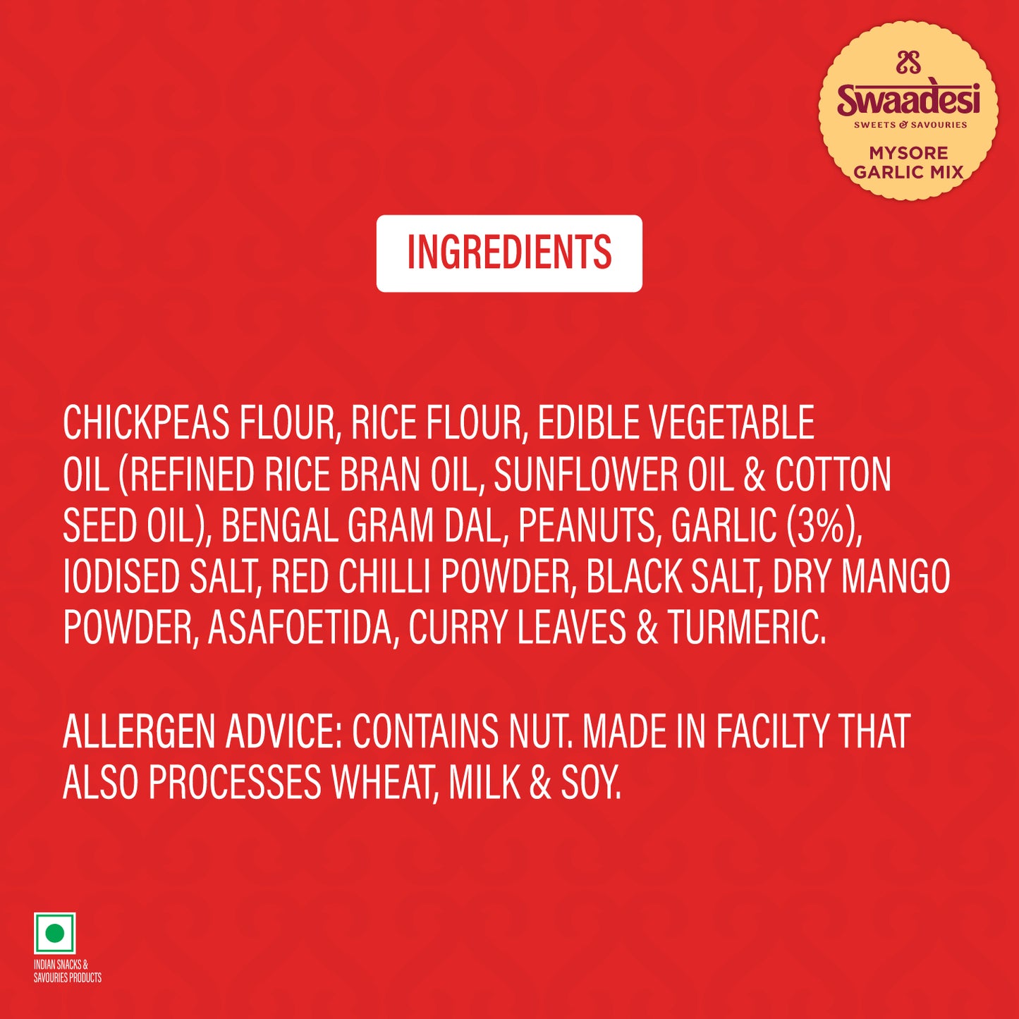 Mysore Garlic Mix with No Palm Oil 165 grams