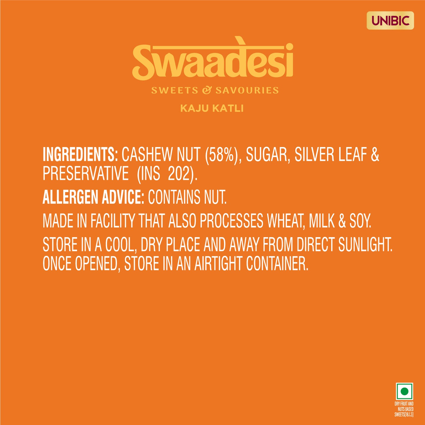 Swaadesi Kaju Katli Tin Pack- 240 grams