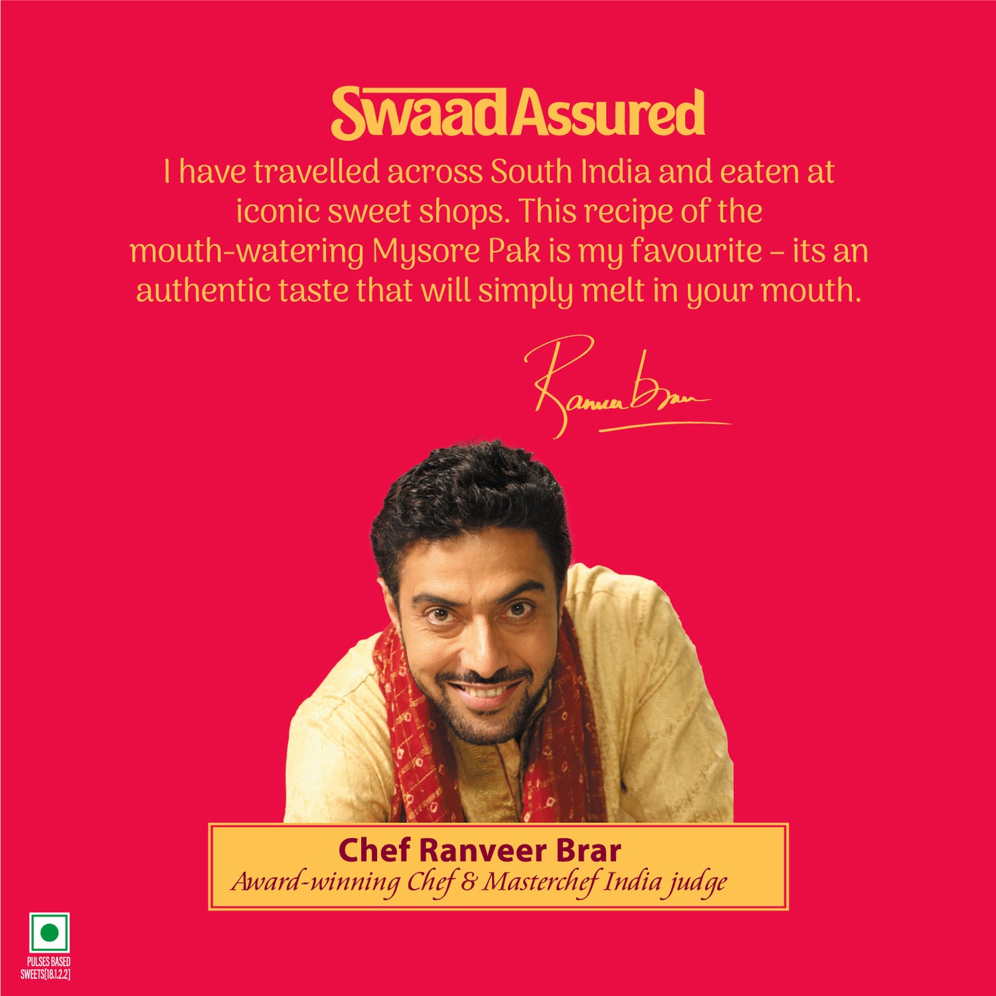 Swaadesi Ghee Mysore Pak Tin Pack 280 grams (Indian Sweet Made with 100% Pure Ghee)