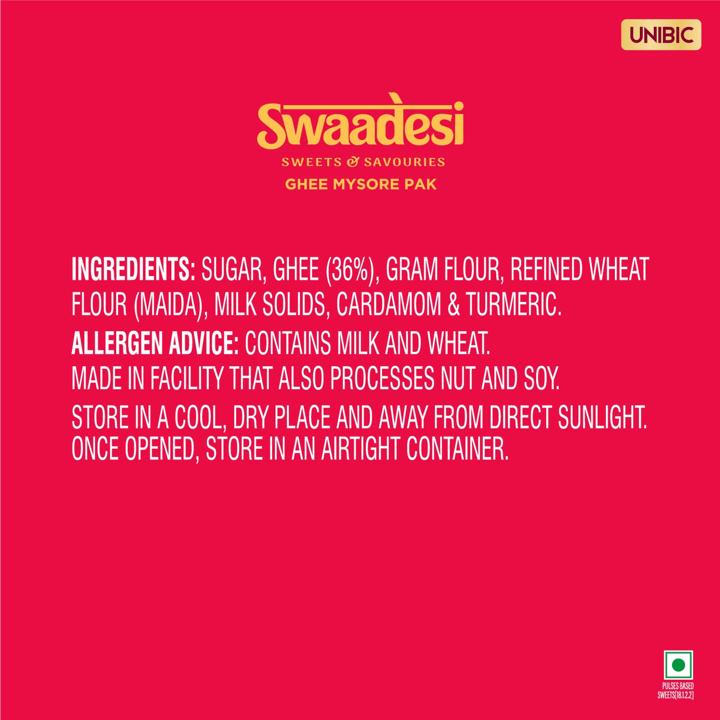 Swaadesi Ghee Mysore Pak Tin Pack 280 grams (Indian Sweet Made with 100% Pure Ghee)