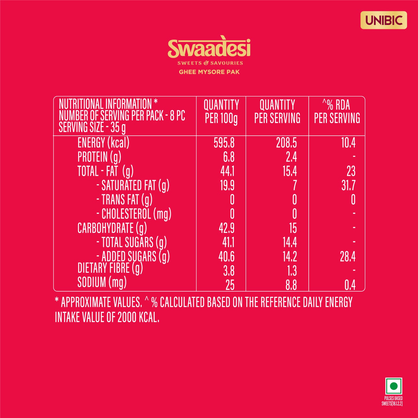 Swaadesi Ghee Mysore Pak Tin Pack 280 grams (Indian Sweet Made with 100% Pure Ghee)