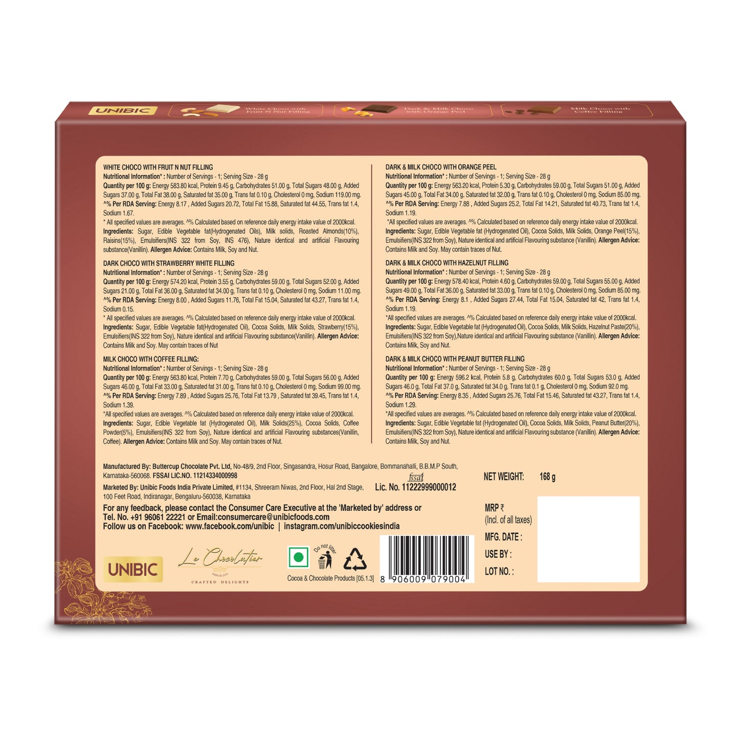 Unibic Le Chocolatier Crafted Delight 168g