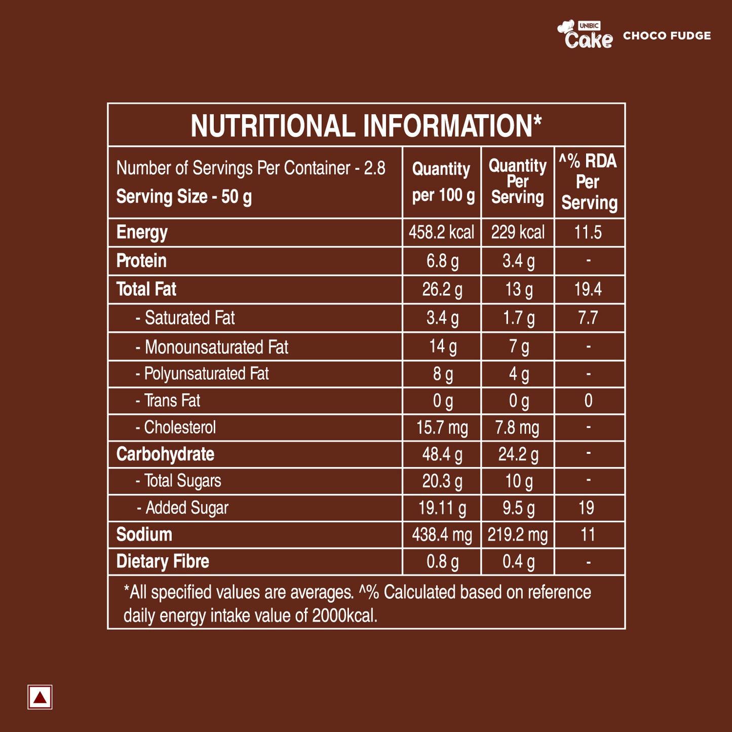 Unibic Cake - Choco Fudge 140g