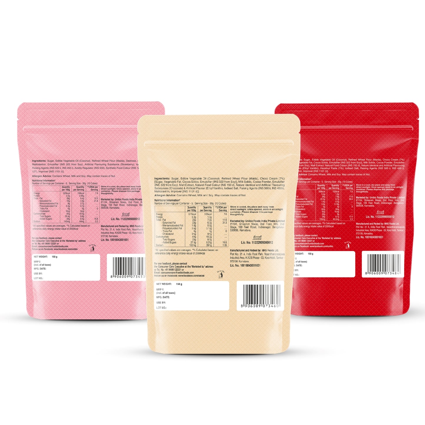Qubz Assorted Packs (Pack of 3 ) 450g