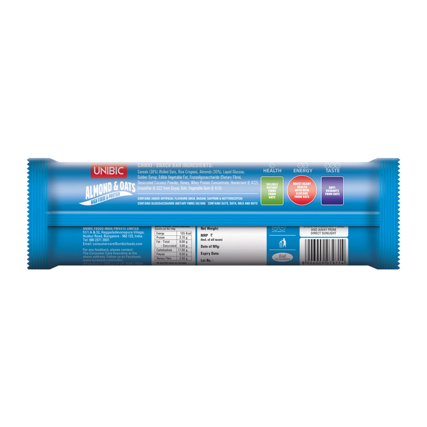 Snack Bar Almond & Oats 360g