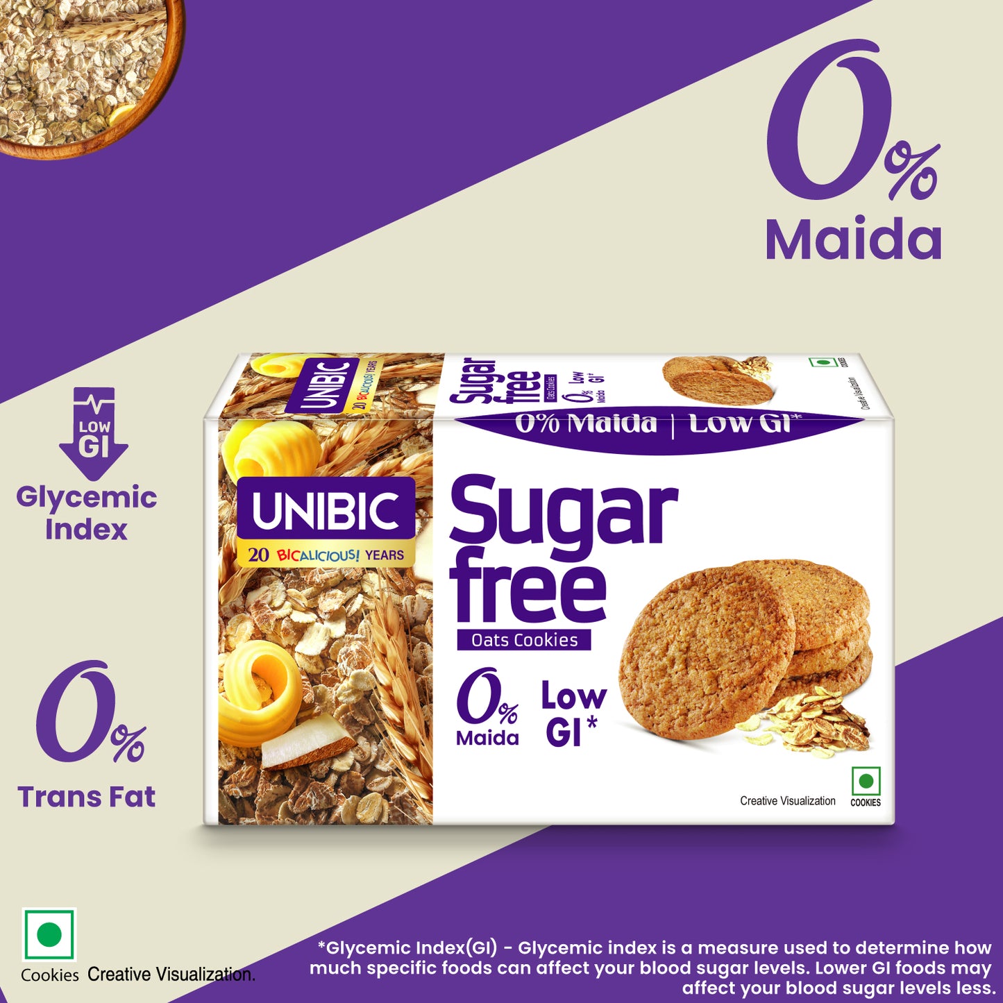 UNIBIC : Sugar Free Oats Cookies, 202.5