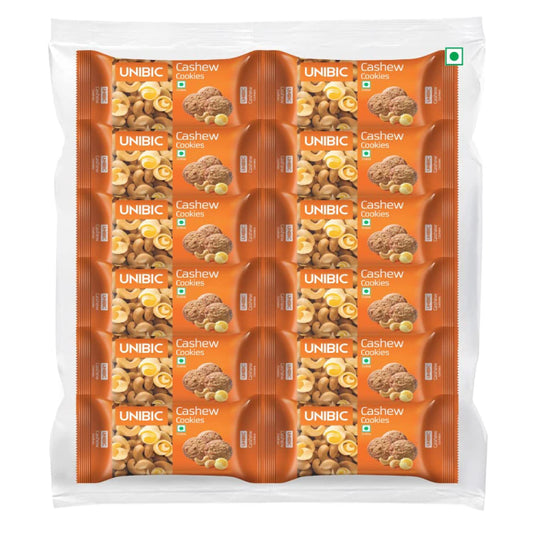 UNIBIC Cashew Cookies Tiffin Pack (900g, Pack of 12)
