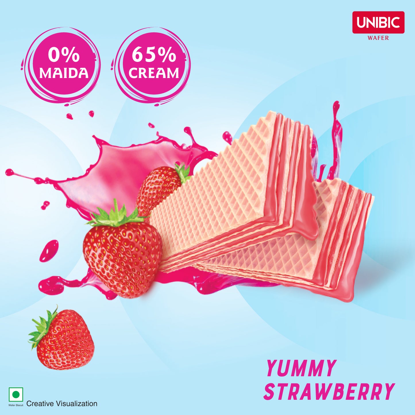 Unibic Strawberry Wafer 0% Maida 75g