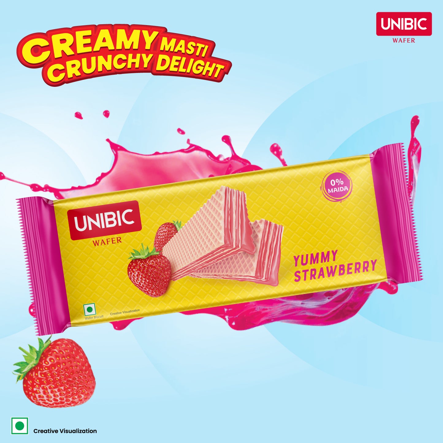 Unibic Strawberry Wafer 0% Maida 75g