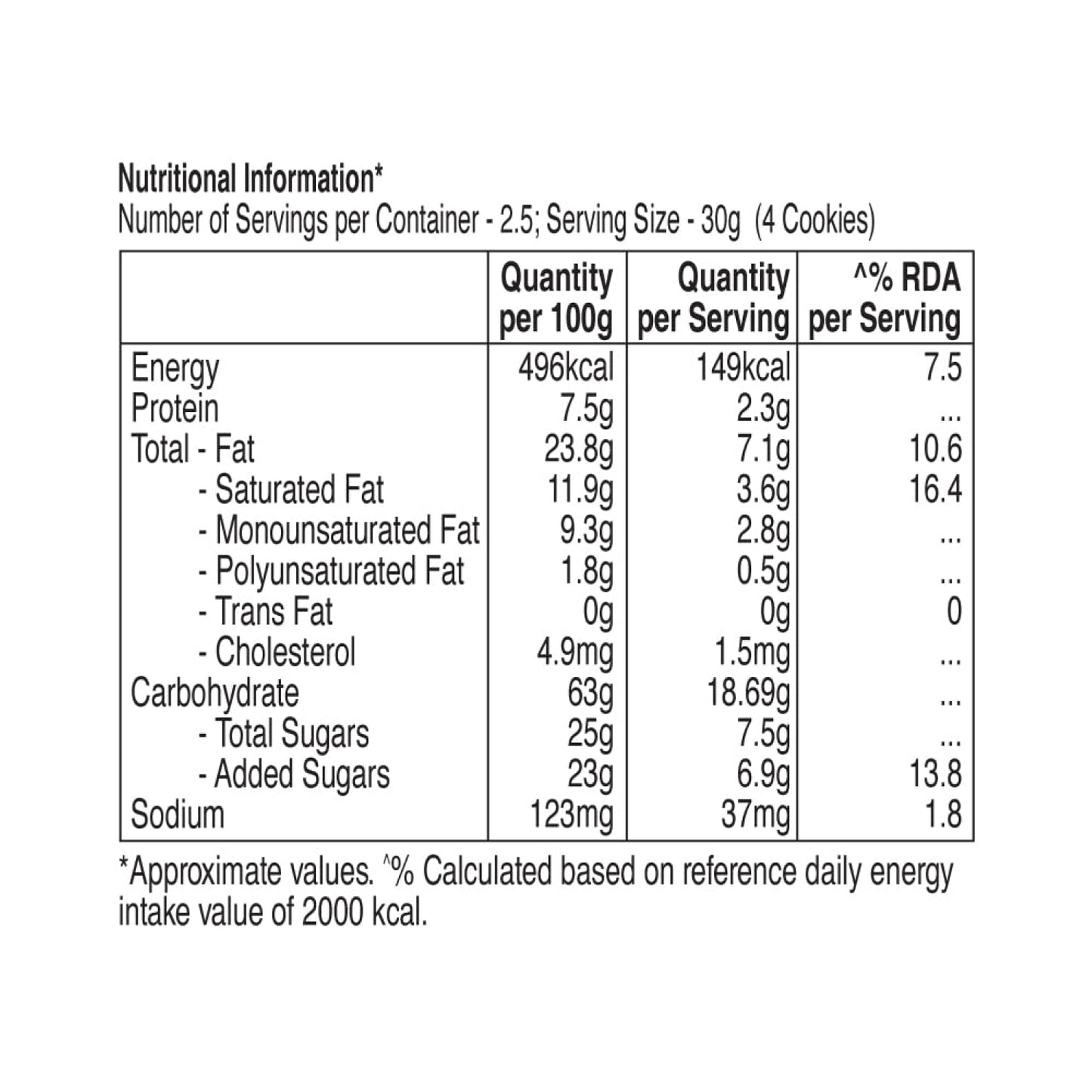 UNIBIC Cashew Cookies, 75G