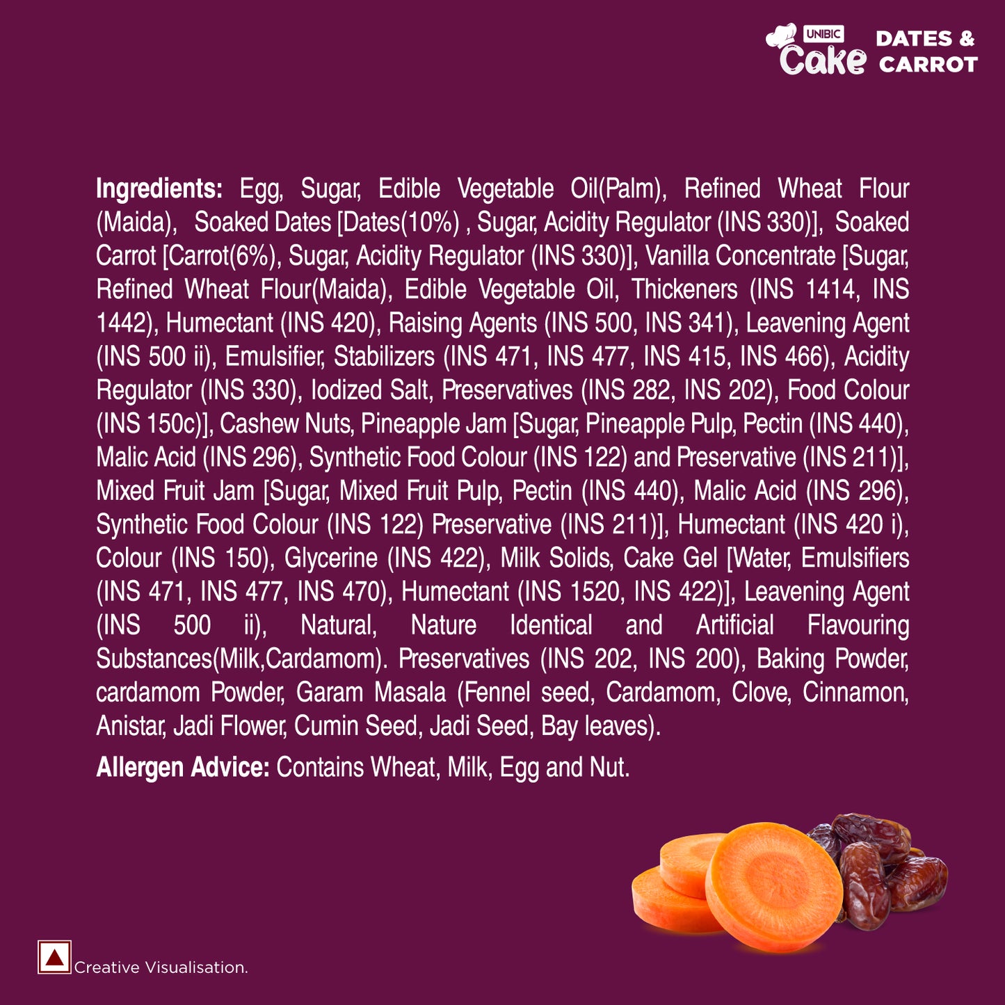 Unibic Cake - Dates & Carrot 220g