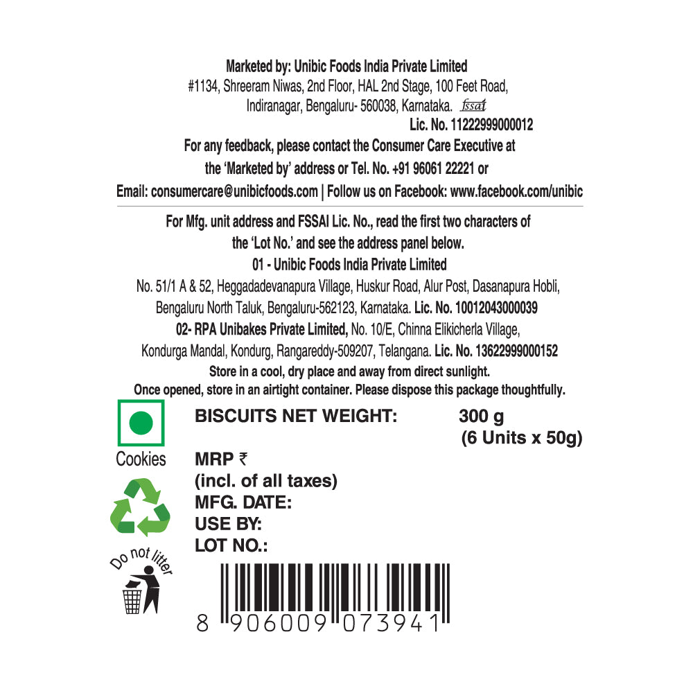 The Cookie Factorie - Fruit & Nut Cookies 300 gm (50gx6)