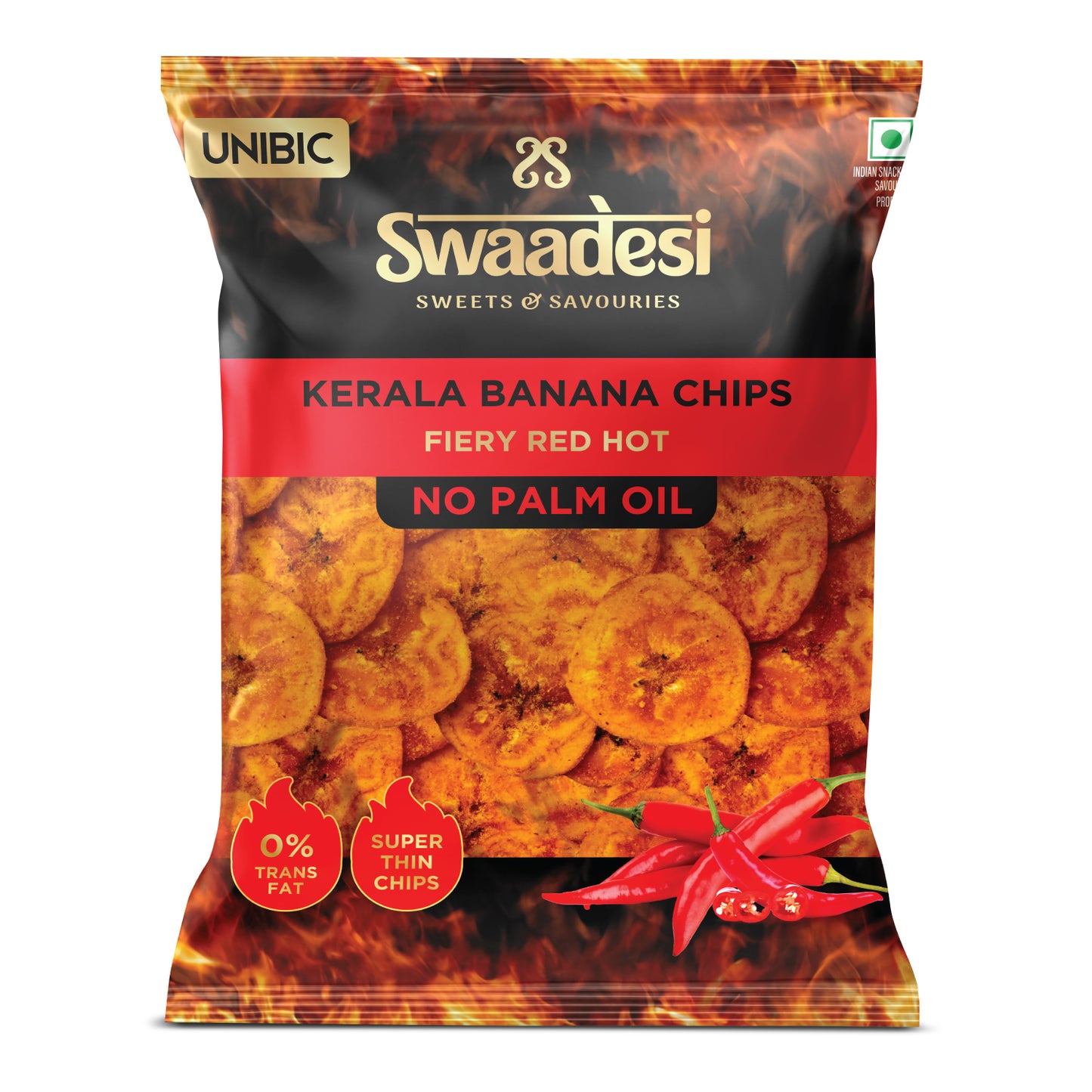 Kerala Banana Chips Fiery Red Hot with No palm Oil 110 gms