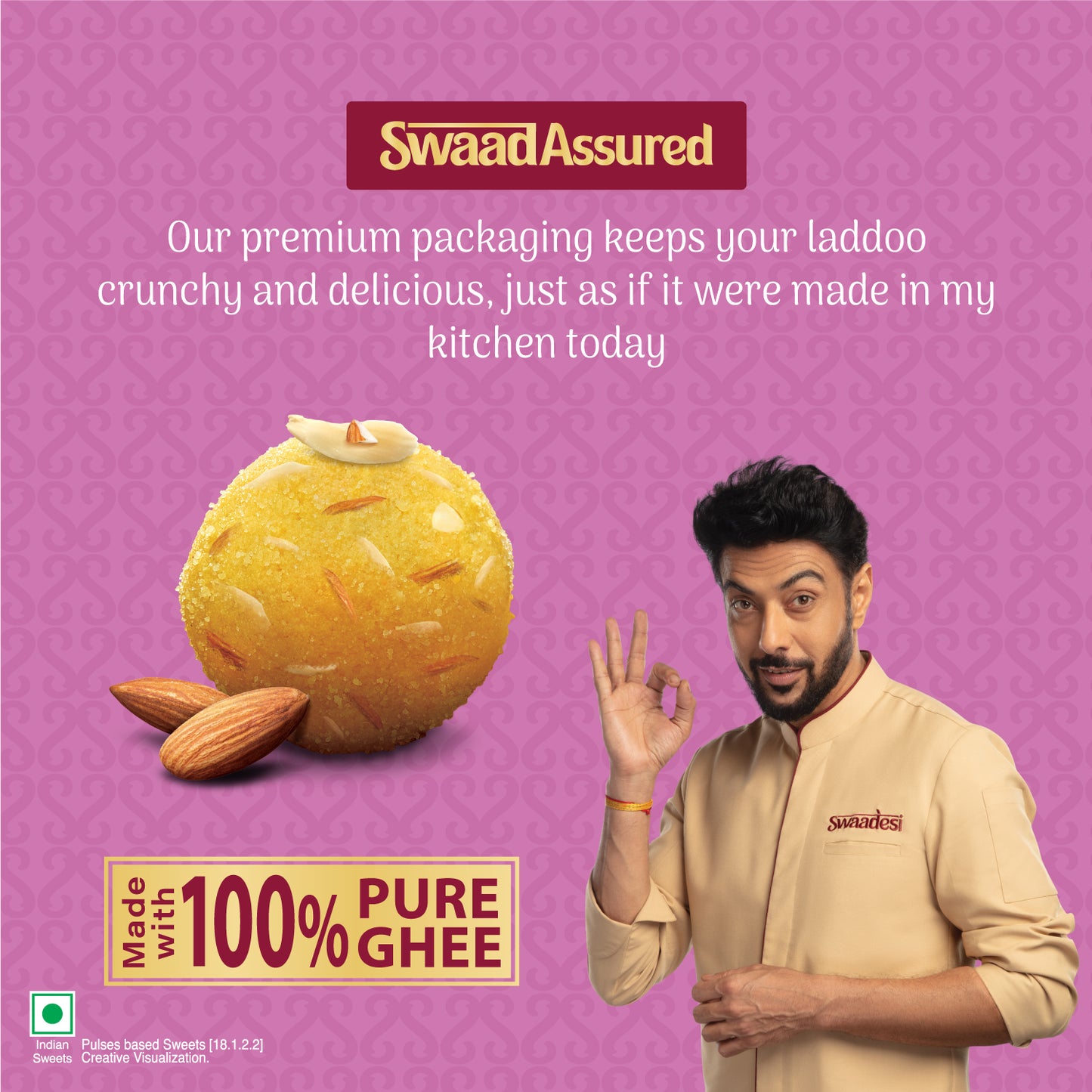 Swaadesi Besan Laddoo with No Added Sugar 180 gms