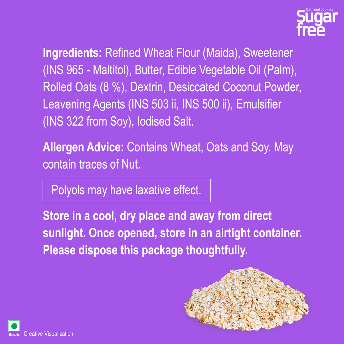 UNIBIC Sugar Free Oatmeal Cookies, 75g Unibicestore