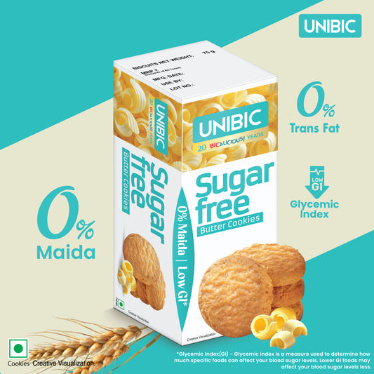 UNIBIC : Sugar Free Butter Cookies, 67.5g