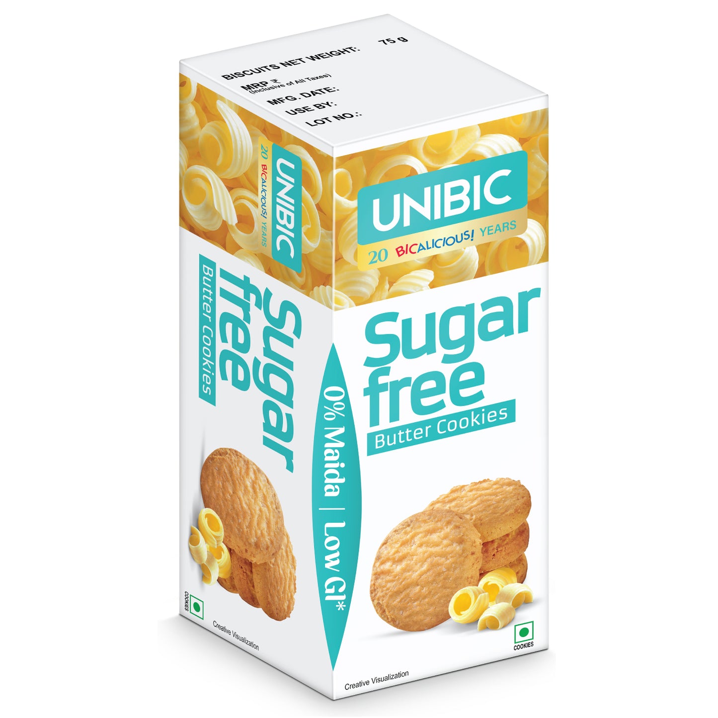 UNIBIC : Sugar Free Butter Cookies, 75g