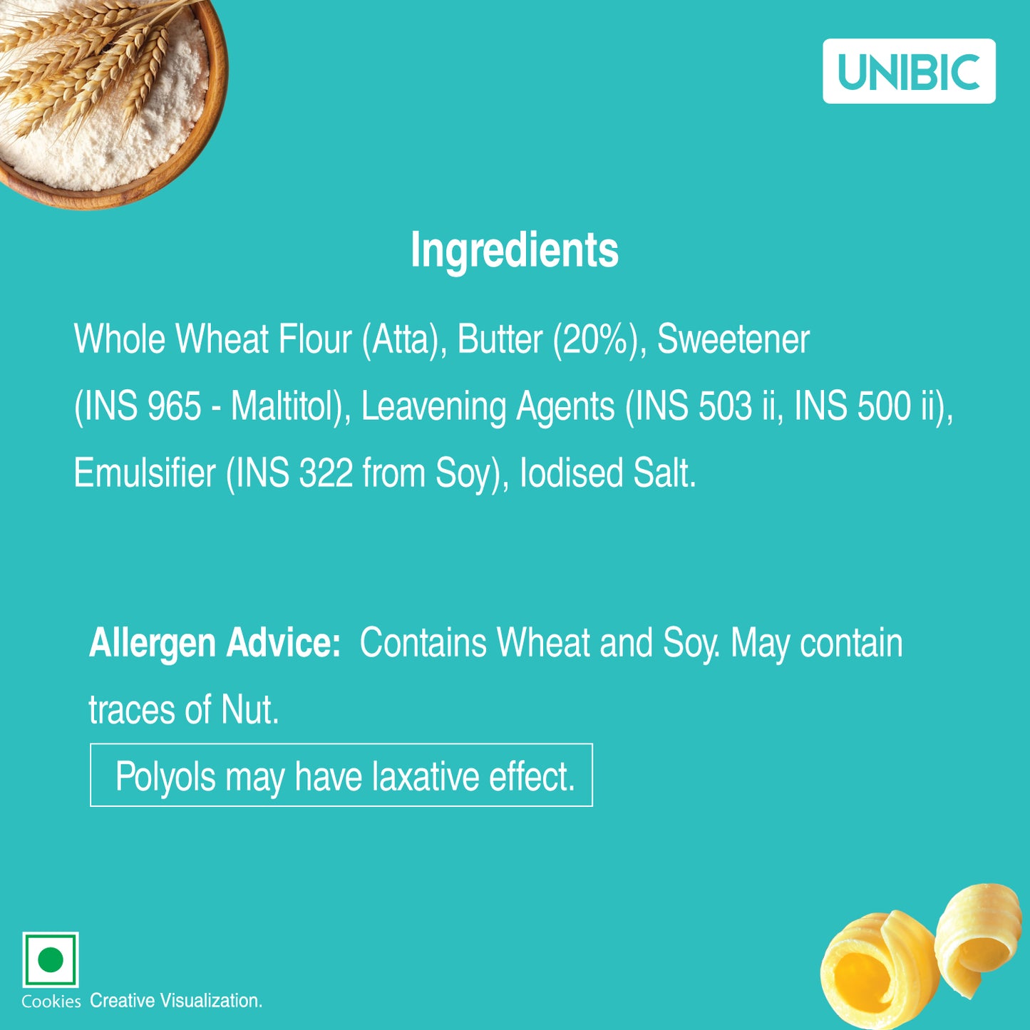 UNIBIC : Sugar Free Butter Cookies, 75g