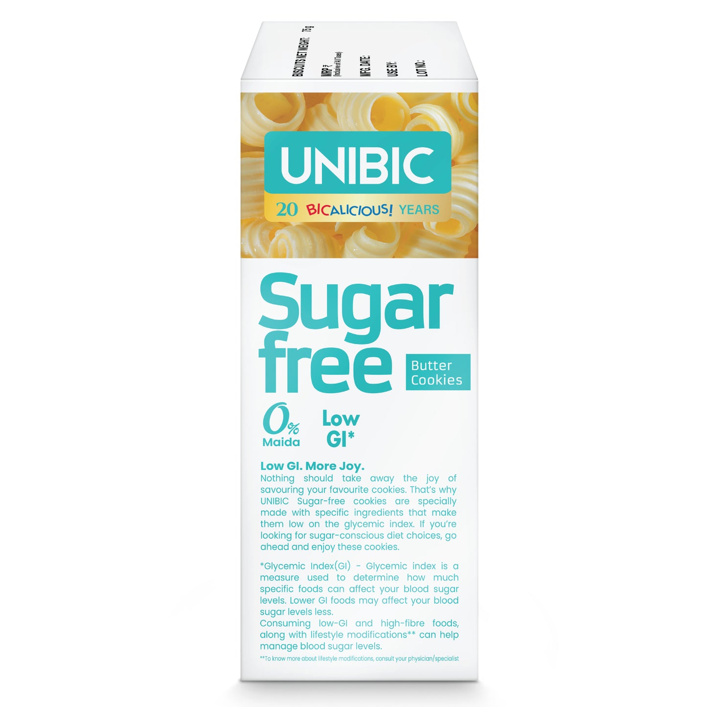 UNIBIC : Sugar Free Butter Cookies, 75g