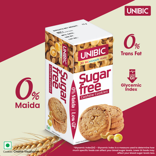 UNIBIC : Sugar Free Cashew Cookies, 67.5g