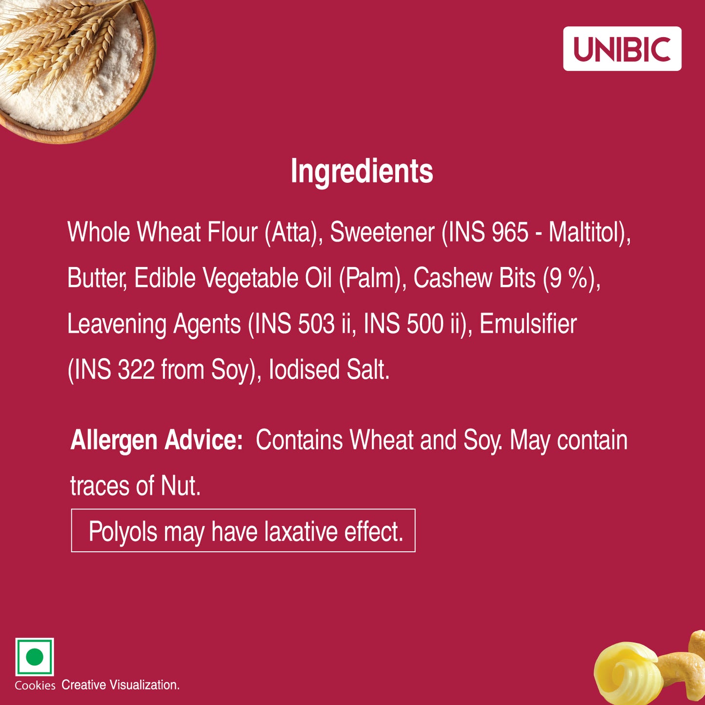 UNIBIC : Sugar Free Cashew Cookies, 75g