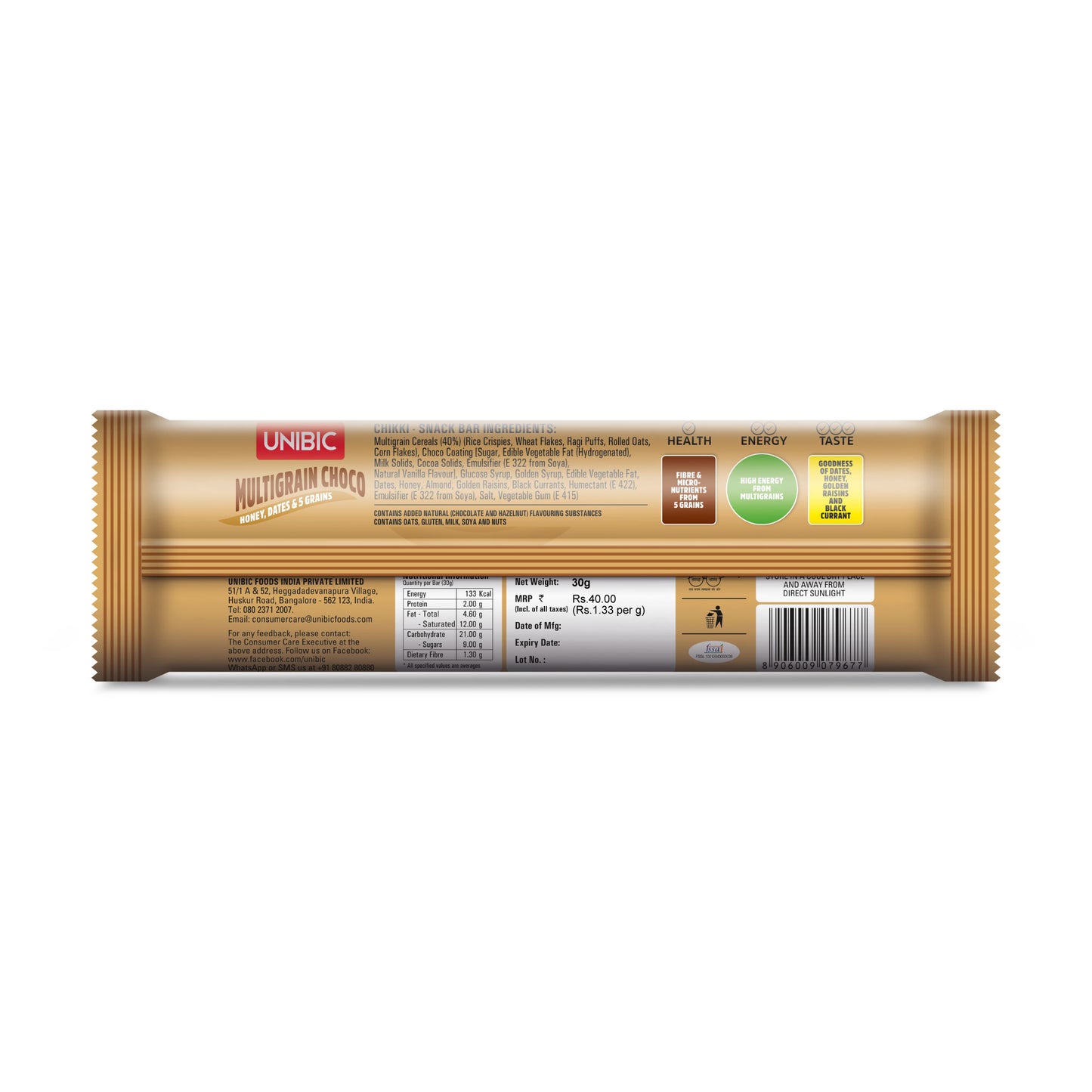 SNACK BAR MULTIGRAIN CHOCO 30 G