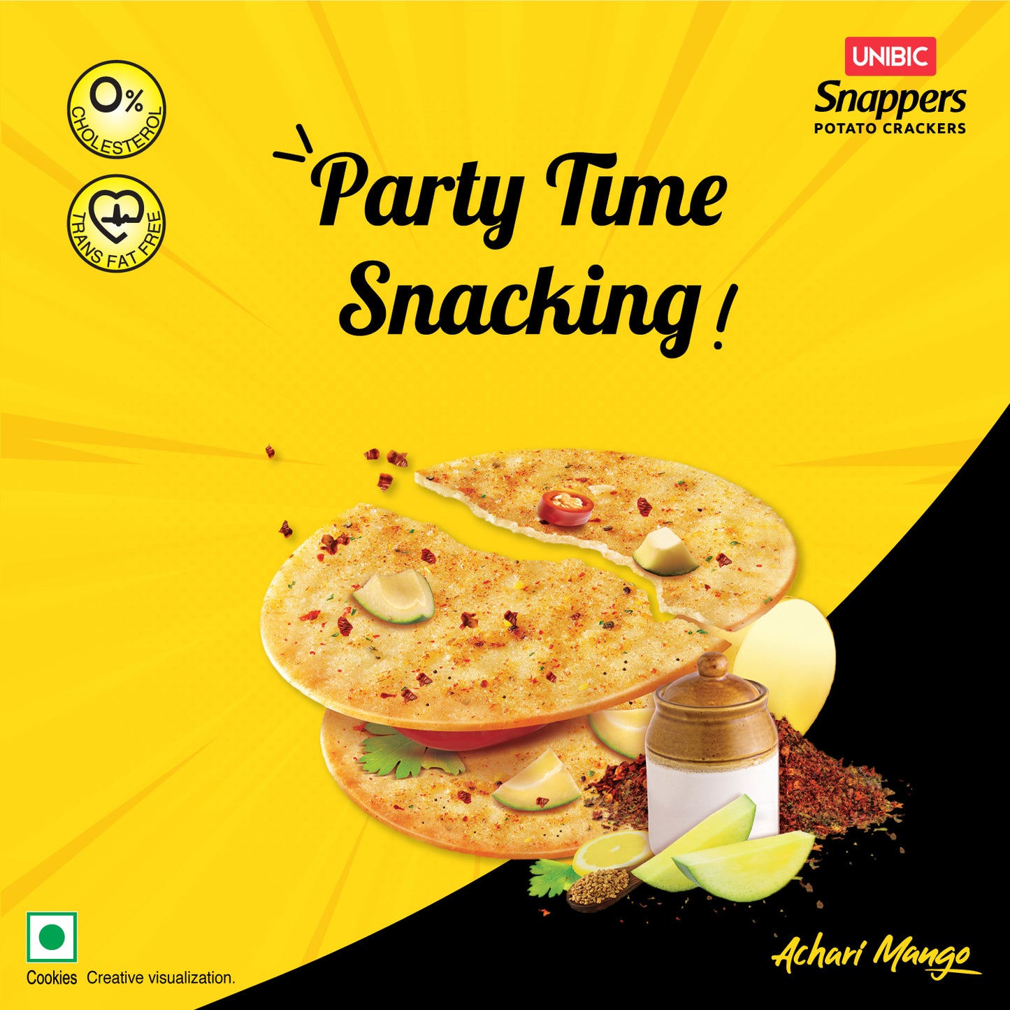 UNIBIC Snappers - Achari Flavored Potato Biscuits, 300g