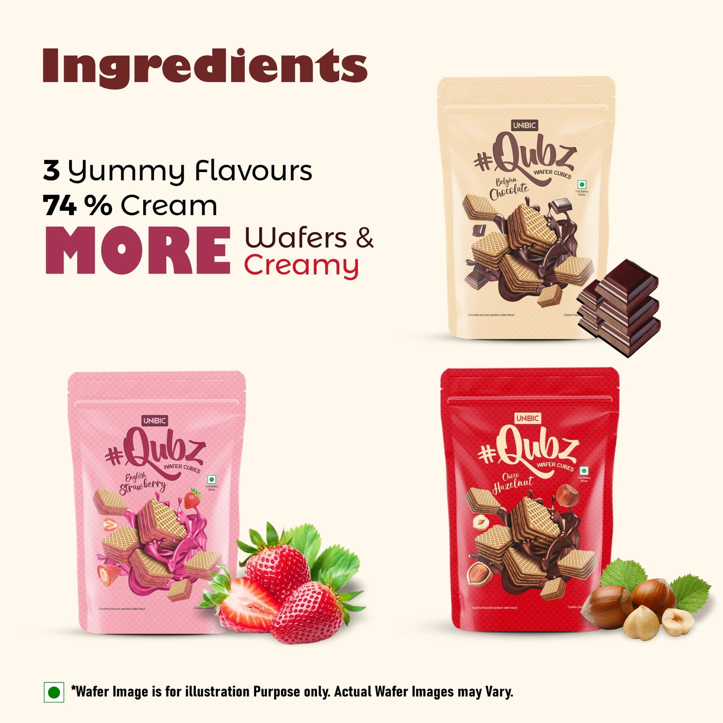 Qubz Assorted Packs (Pack of 3 ) 450g