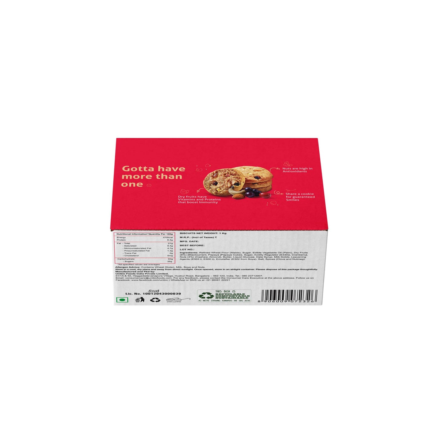 Fruit & Nut Cookies 1Kg
